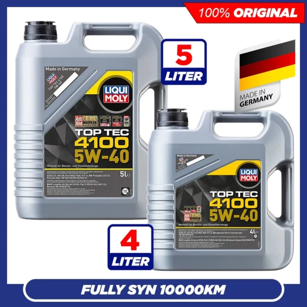 LIQUI MOLY TOP TEC 4100 5W40 C3 Fully Synthetic Engine Oil (5L/4L)